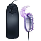 Baile super vibrator vibrierendes ei mit stimulator in lila und silber mit durchsichtigem stacheldesign und schwarzer fernbedienung