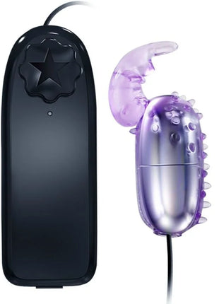 Baile super vibrator vibrierendes ei mit stimulator in lila und silber mit durchsichtigem stacheldesign und schwarzer fernbedienung