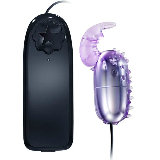 Baile super vibrator vibrierendes ei mit stimulator in lila und silber mit durchsichtigem stacheldesign und schwarzer fernbedienung