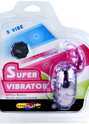 Baile super vibrator vibrierendes ei mit stimulator in transparenter plastik mit schwarzem knob und lila gehäuse im blisterpack
