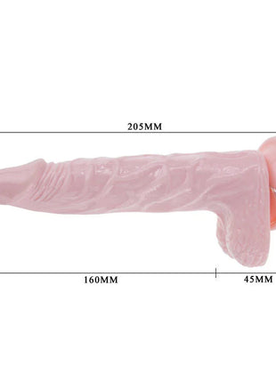 Pink silikon dildo mit realistisch strukturierter oberfläche und gerundetem kopf baile super vibro dong v