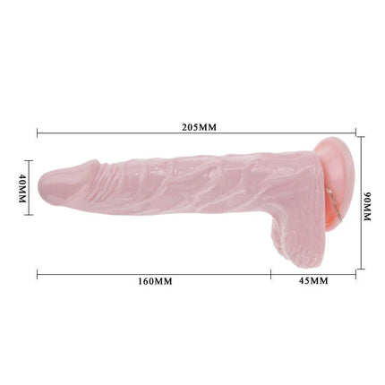 Pink silikon dildo mit realistisch strukturierter oberfläche und gerundetem kopf baile super vibro dong v