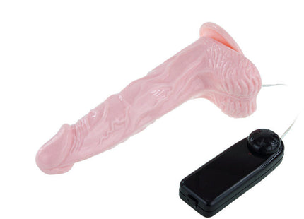 Rosafarbener silikon-vibrator mit schwarzer fernbedienung baile super vibro dong v für intensive stimulation