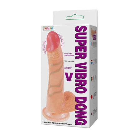 Baile super vibro dong v pink tpr material vibrierender dildo mit saugnapf in verpackung