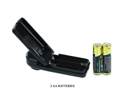 Schwarzes kunststoff-batteriefach für baile super vibro dong v mit zwei aa-batterien daneben