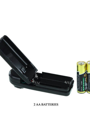 Schwarzes kunststoff-batteriefach für baile super vibro dong v mit zwei aa-batterien daneben