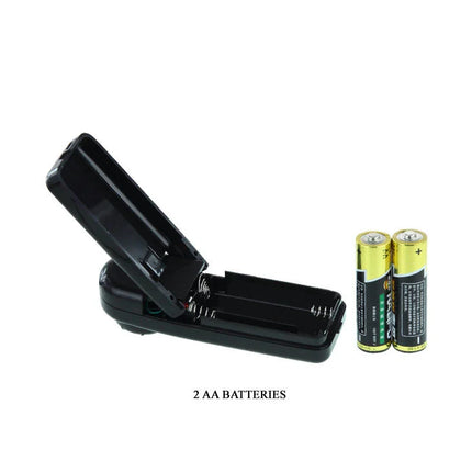 Schwarzes kunststoff-batteriefach für baile super vibro dong v mit zwei aa-batterien daneben
