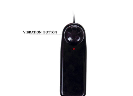 Schwarzer baile super vibro dong v handvibrator aus kunststoff mit rundem vibrationsknopf und roter kontrollleuchte
