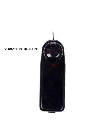 Schwarzer baile super vibro dong v handvibrator aus kunststoff mit rundem vibrationsknopf und roter kontrollleuchte