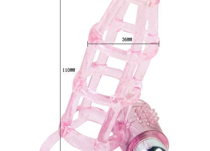 Rosa transparenter silikonstring mit silberner metallkugel für den baile sweet 10 rhythms penis