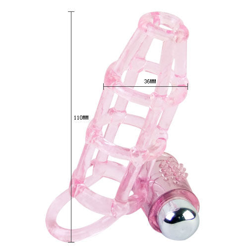 Rosa transparenter silikonstring mit silberner metallkugel für den baile sweet 10 rhythms penis