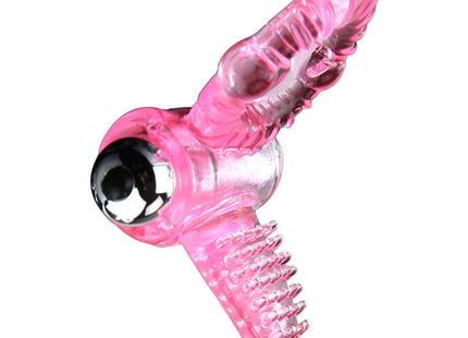Baile sweet abs 10 rhythms ring rosa vibrator penisring aus durchsichtigem pinkem abs mit schwarzem augapfel und texturierten rippen