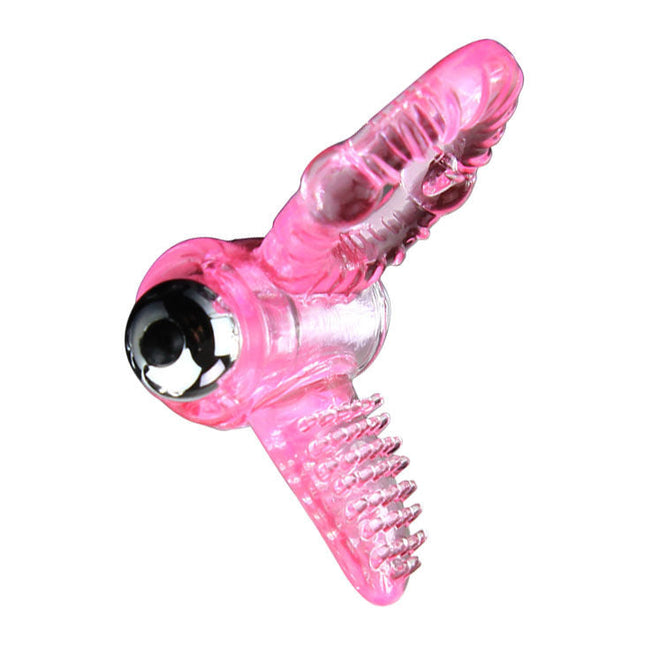 Baile sweet abs 10 rhythms ring rosa vibrator penisring aus durchsichtigem pinkem abs mit schwarzem augapfel und texturierten rippen