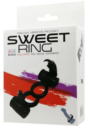 Baile sweet ring dopp ring aus schwarzem silikon mit drei verbundenenringen und gebogenem griff in weißer box
