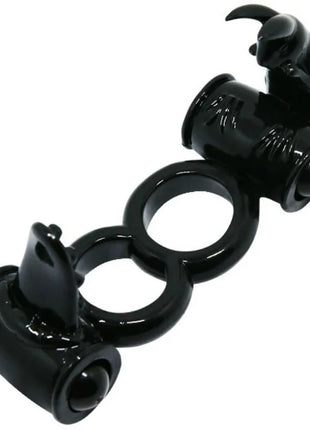 Schwarzer silikon cockring baile sweet ring dopple ring mit zwei verstellbaren gebogenen enden und zentralem ring