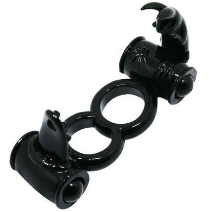 Schwarzer silikon cockring baile sweet ring dopple ring mit zwei verstellbaren gebogenen enden und zentralem ring
