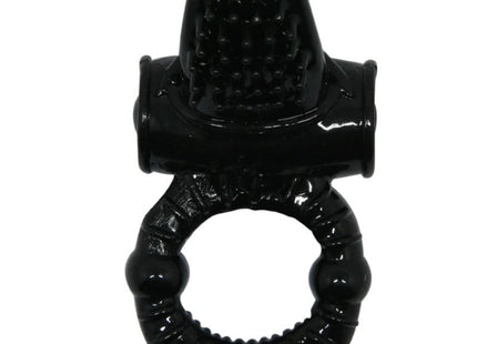 Baile sweet ring vibrierring mit texturiertem kaninchen in schwarzem silikon mit geriffelter oberfläche und erhabenen punkten