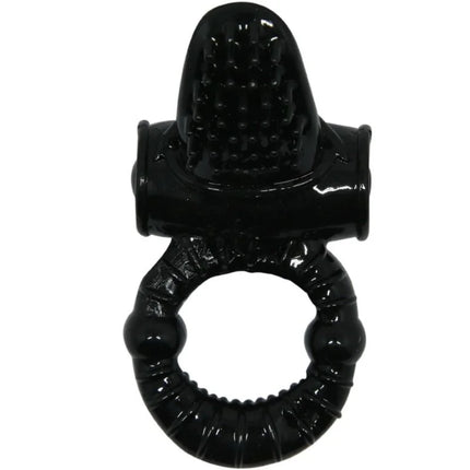 Baile sweet ring vibrierring mit texturiertem kaninchen in schwarzem silikon mit geriffelter oberfläche und erhabenen punkten