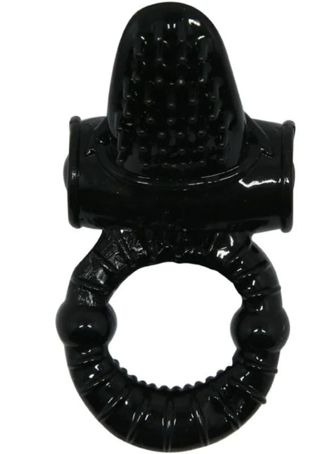 Baile sweet ring vibrierring mit texturiertem kaninchen in schwarzem silikon mit geriffelter oberfläche und erhabenen punkten