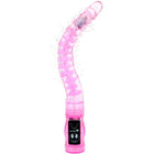 Roter transparenter silikon-vibrator mit samtiger oberfläche und schwarzer steuerung am grund baile thorn vibrator rosa stimulator