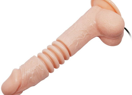 Rosa silikon vibrator baile thunder up multifunktionsvibrator mit texturierten rillen und abgerundetem kopf