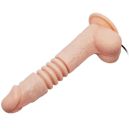Rosa silikon vibrator baile thunder up multifunktionsvibrator mit texturierten rillen und abgerundetem kopf