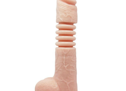 Pink silikon vibrator baile thunder up mit strukturiertem, geriffeltem schaft und detaillierter basis