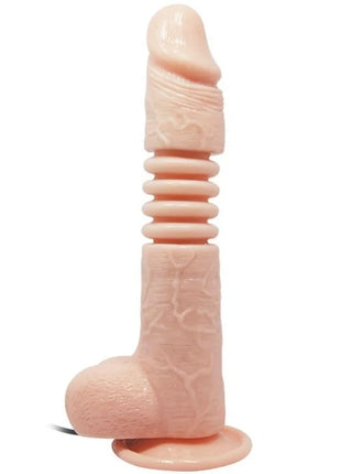Pink silikon vibrator baile thunder up mit strukturiertem, geriffeltem schaft und detaillierter basis