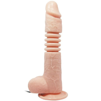 Pink silikon vibrator baile thunder up mit strukturiertem, geriffeltem schaft und detaillierter basis