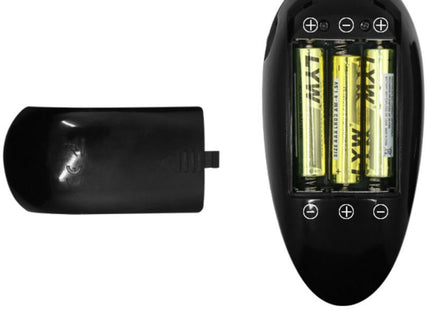 Schwarzer plastikakkuhalter mit drei aaa-batterien und abnehmbarem deckel für baile thunder up multifunktionsvibrator