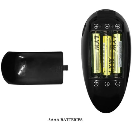 Schwarzer plastikakkuhalter mit drei aaa-batterien und abnehmbarem deckel für baile thunder up multifunktionsvibrator