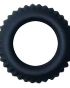 Schwarzer baile titan cockring aus gummi mit strukturierter, zahnräderähnlicher außenkante 1,9 cm breit