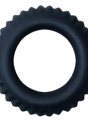 Schwarzer baile titan cockring aus gummi mit strukturierter, zahnräderähnlicher außenkante 1,9 cm breit