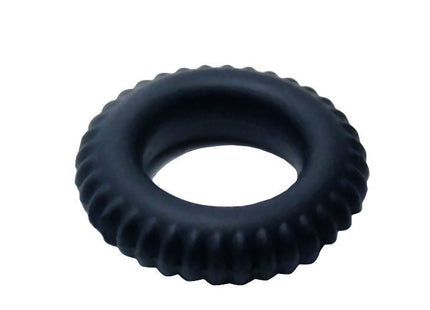 Baile titan cockring schwarz 1.9 cm schwarzer silikonring mit strukturierter, gerillter außenkante