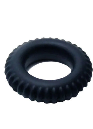 Baile titan cockring schwarz 1.9 cm schwarzer silikonring mit strukturierter, gerillter außenkante
