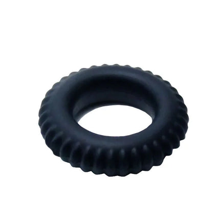 Baile titan cockring schwarz 1.9 cm schwarzer silikonring mit strukturierter, gerillter außenkante