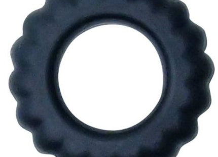 Schwarzer silikon cockring baile titan mit gewelltem rand und 2 cm breite