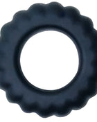 Schwarzer silikon cockring baile titan mit gewelltem rand und 2 cm breite