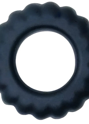 Schwarzer silikon cockring baile titan mit gewelltem rand und 2 cm breite