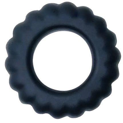 Schwarzer silikon cockring baile titan mit gewelltem rand und 2 cm breite