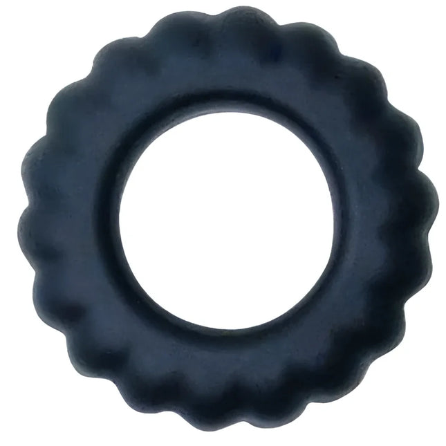 Schwarzer silikon cockring baile titan mit gewelltem rand und 2 cm breite
