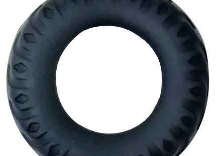 Schwarzer gummiring mit strukturiertem laufprofil baile titan cockring schwarz grün 2 cm