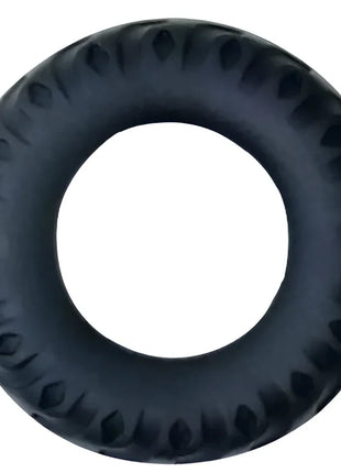Schwarzer gummiring mit strukturiertem laufprofil baile titan cockring schwarz grün 2 cm