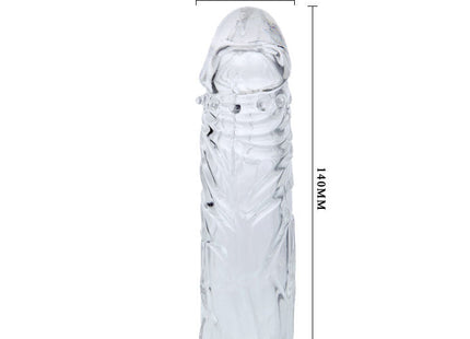 Bail transparente silikonpenishülle 13 cm klarsichtig mit strukturierter oberfläche und geformten rippen
