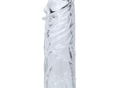 Klare transparente silikon-penishülle von baile mit strukturierter oberfläche und geprägten rillen 13 cm
