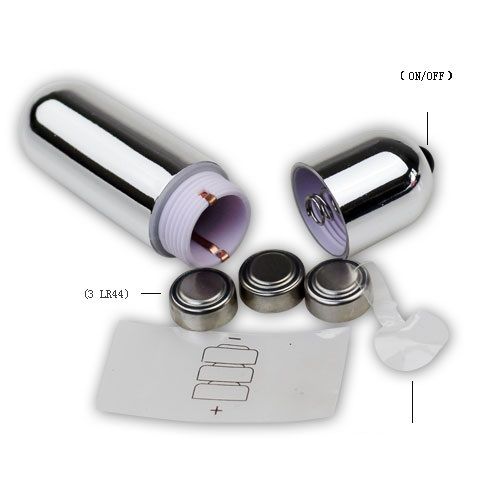 Chrome-farbener zylindrischer vibrator BAILE ultimate love extender cover 10 V mit drei lr44 batterien und anleitungskarte