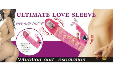 Pink silikon-liebeshülle mit goldmuster und integriertem vibrator baile ultimate love extender cover 10 v