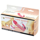 Pinkes plastik ultimate love sleeve vibrator mit strukturierter oberfläche und dekorativen mustern von baile