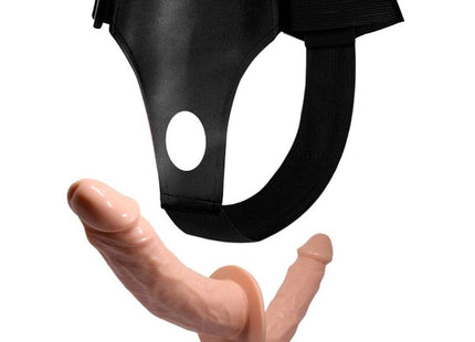 Baile schwarzer latexdildo harness mit zentrale loch und verstellbaren riemen für realistischen silikon dildo