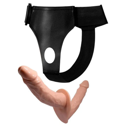 Baile schwarzer latexdildo harness mit zentrale loch und verstellbaren riemen für realistischen silikon dildo